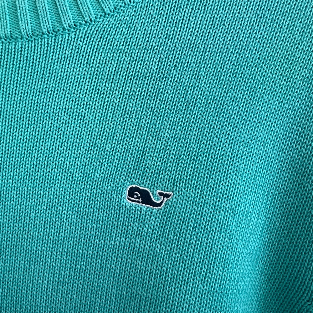Vineyard Vines Sweater Mens M Aqua Mint Knit Pullover Crewneck Size M - Picture 5 of 6
